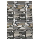 Grey Rock Stone Patroon Medium Cadeauzakje (Achterkant)