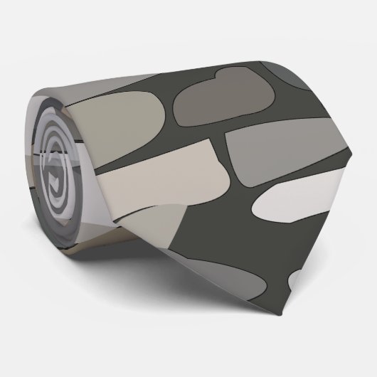 Grey Rock Stone Patroon Stropdas (Opgerold)