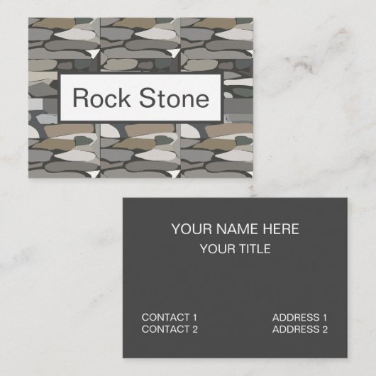 Grey Rock Stone Patroon Visitekaartje (Voorkant / Achterkant)