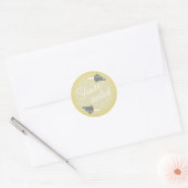 Grey Rockets & Moon Envelope Seal Ronde Sticker (Envelop)