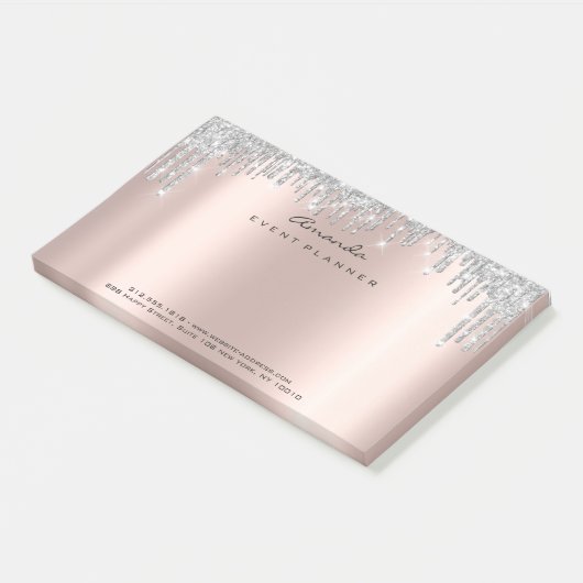 Grey Roos Blush Drip Makeup Event Blogger Mode Post-it® Notes (Schuin)