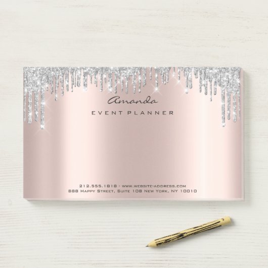 Grey Roos Blush Drip Makeup Event Blogger Mode Post-it® Notes (Op bureau)