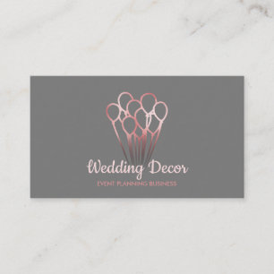 Grey Roos Gold Event Birthday Party ballon Visitekaartje