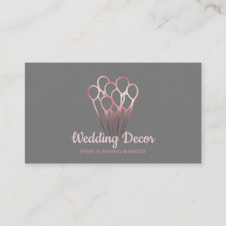 Grey Roos Gold Event Birthday Party ballon Visitekaartje