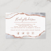 Grey & Roos Gold Glitter Waterverf Gilded Agate Visitekaartje (Achterkant)