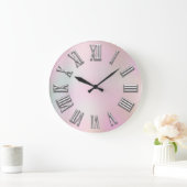 Grey. Roze zilver Roman Aantal Holografisch Grote Klok (Huis)