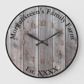 Grey Rustic Barnwood Familie gevestigd Grote Klok (Voorkant)