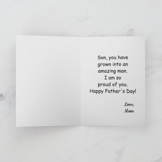 Grey Rustic Happy Vaderdag Son Kaart (Binnen)