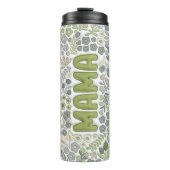 Grey Sage Boho Bloemen 3D Effect Mama Thermosbeker (Voorkant)