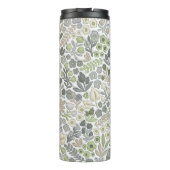 Grey Sage Boho Bloemen 3D Effect Mama Thermosbeker (Achterkant)