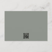 Grey Sage Kalligrafie Trouwwebsite QR CODE RSVP Kaartje (Achterkant)
