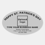 Grey Saint Patrick Business Oval Shape Sticker (Voorkant)