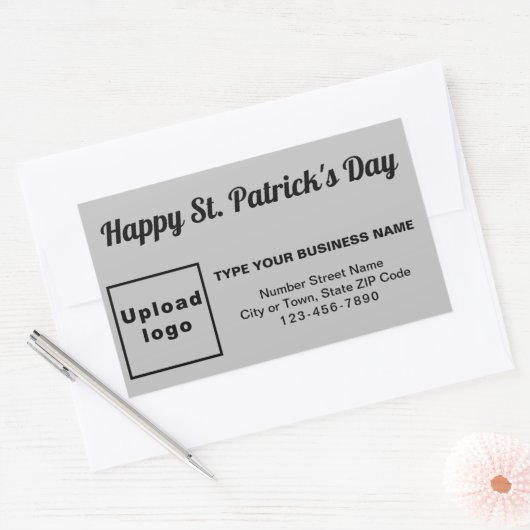 Grey Saint Patrick Business Rectangle Sticker (Envelop)
