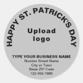 Grey Saint Patrick Business Round Sticker (Voorkant)