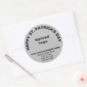 Grey Saint Patrick Business Round Sticker (Envelop)