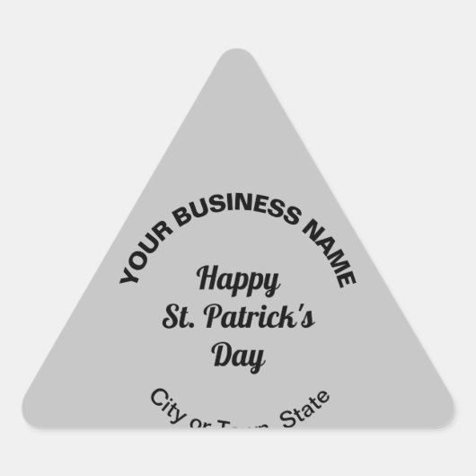 Grey Saint Patrick Business Triangle Sticker (Voorkant)