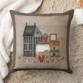 Grey Saltbox House - Primitief land Kussen