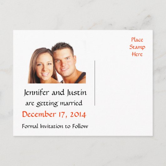 Grey Save the Date Wedding Birds Photo Post Kaart (Achterkant)