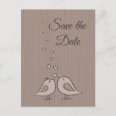 Grey Save the Date Wedding Birds Photo Post Kaart (Voorkant)