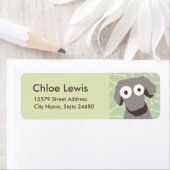 Grey Schattige Dog Etiket (Insitu)