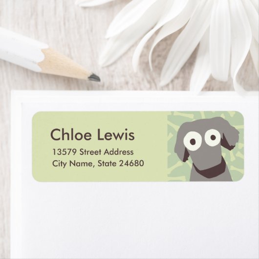 Grey Schattige Dog Etiket (Insitu)