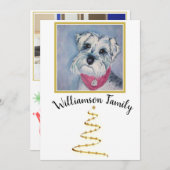 Grey Schnauzer Puppy Merry Feestdagenkaart (Voorkant / Achterkant)