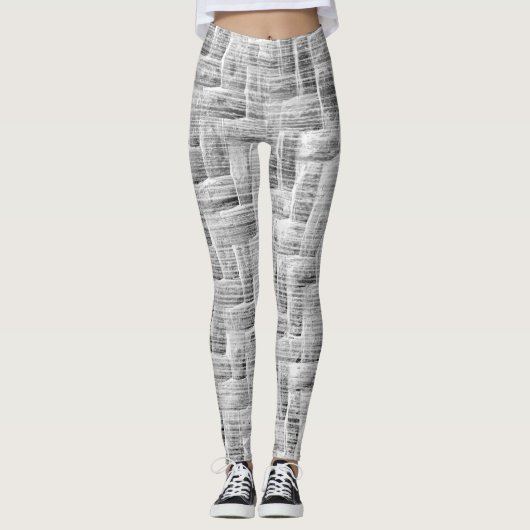 Grey Scratch Patterned Leggings  (Voorkant)