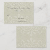 Grey Scroll Wedding Response Kaart (Voorkant / Achterkant)