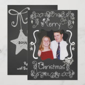 Grey Scrolls Gepersonaliseerd Foto Vakantie Kaart (Voorkant / Achterkant)