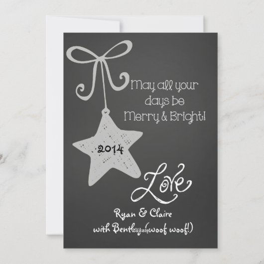 Grey Scrolls Gepersonaliseerd Foto Vakantie Kaart (Achterkant)