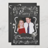 Grey Scrolls Gepersonaliseerd Foto Vakantie Kaart (Voorkant / Achterkant)