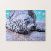Grey Seal close-up Jigzaag Puzzle Legpuzzel (Horizontaal)