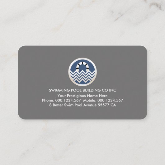 Grey Shades Gold Water Wave Visitekaartje (Achterkant)