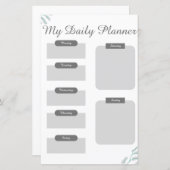 Grey Shades Minimal Daily Planner Sheet (Voorkant / Achterkant)