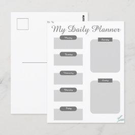 Grey Shades Minimal Daily Planner Sheet Briefkaart
