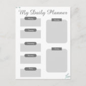 Grey Shades Minimal Daily Planner Sheet Briefkaart (Voorkant)