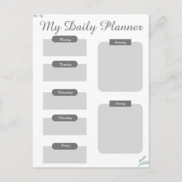 Grey Shades Minimal Daily Planner Sheet Briefkaart