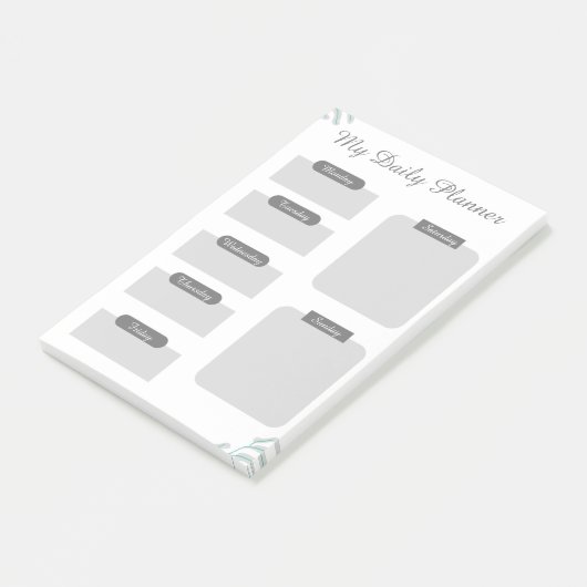 Grey Shades Minimal Daily Planner Sheet Post-it® Notes (Schuin)