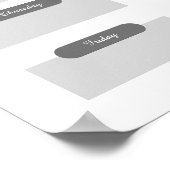 Grey Shades Minimal Daily Planner Sheet Poster (Hoek)