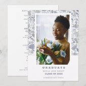 Grey Shades Terrazzo Modern Custom Photo Graduate (Voorkant / Achterkant)