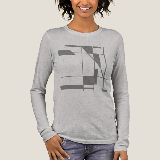 Grey Shapes Lines MCM-geïnspireerde geometrische A Tri-Blend Shirt (Voorkant)