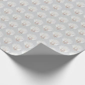 Grey Shell White Pearl Bridal Shower Cadeaupapier (Hoek)
