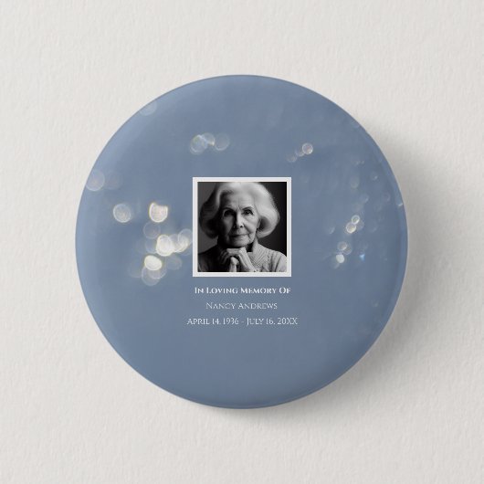 Grey Shimmer begrafenisherdenking rouwverwerking Ronde Button 5,7 Cm (Voorkant)