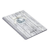 Grey Silver Bow Ornament Christmas Winter Trees Notitieboek (Rechterzijde)