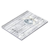 Grey Silver Bow Ornament Christmas Winter Trees Notitieboek (Linkerzijde)