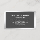 Grey Silver Clothes Hanger Mode Stylist Visitekaartje (Achterkant)