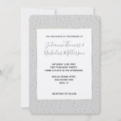 Grey Silver Confetti bruiloft uitnodigt Kaart (Voorkant)