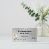 Grey Silver Glitter Credit Kaart Cadeaubon Visitekaartje (Staand voorkant)