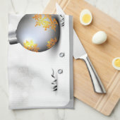 Grey Silver Gold Holiday Baubles Theedoek (Quarter Fold)