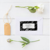 Grey Silver Marble Abstract Elegant Black RSVP Etiket